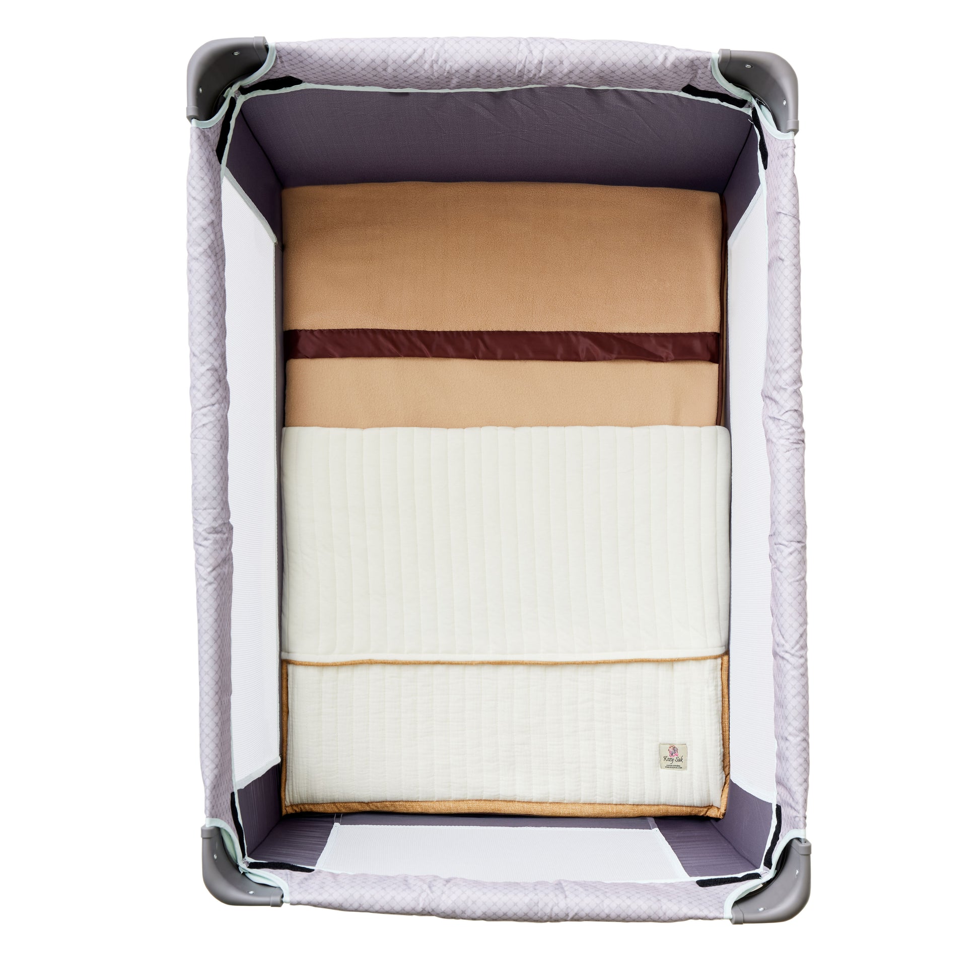 Beige KozySak Portable Crib Bedding System