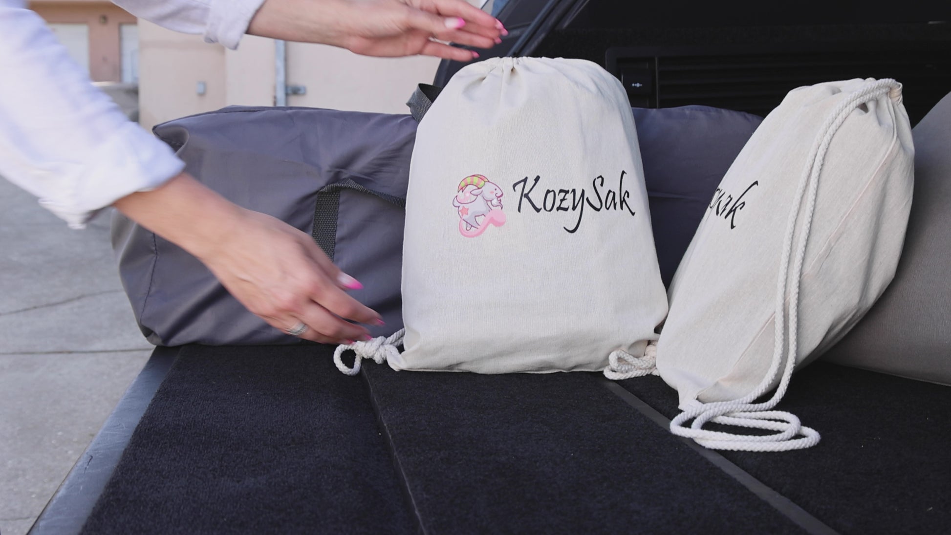 Beige KozySak Portable Crib Bedding System